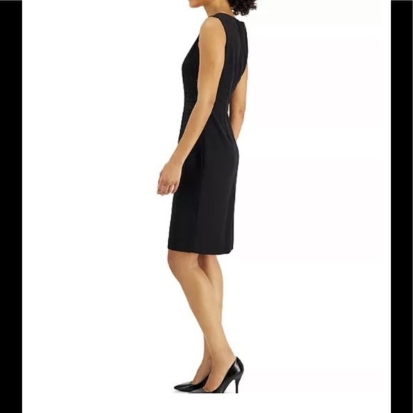 KASPER Elegant Evening Ladies Sleeveless Satin Sheath Dress Black Size 8 - Picture 12 of 14